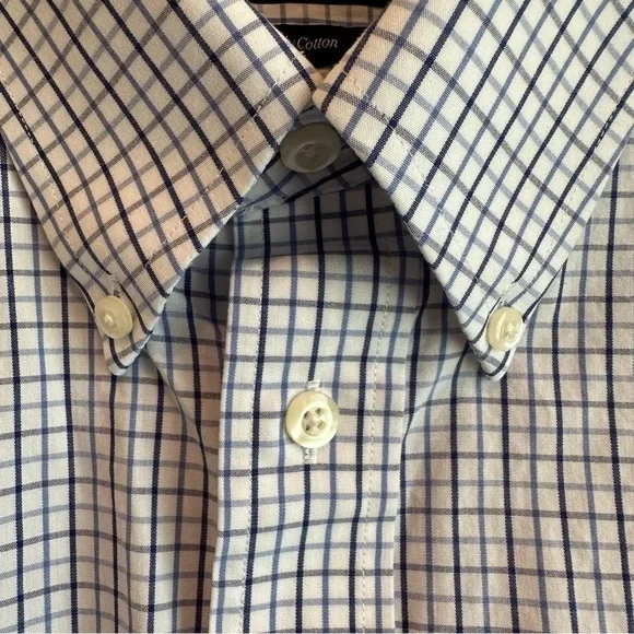 Kenneth Roberts Platinum Blue Pin Stripe Long Sleeve Botton Down Shirt - Picture 9 of 10